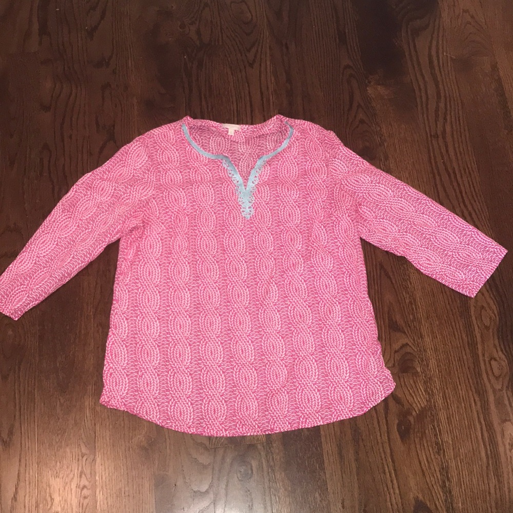 talbots 3/4 sleeve pull over shirt